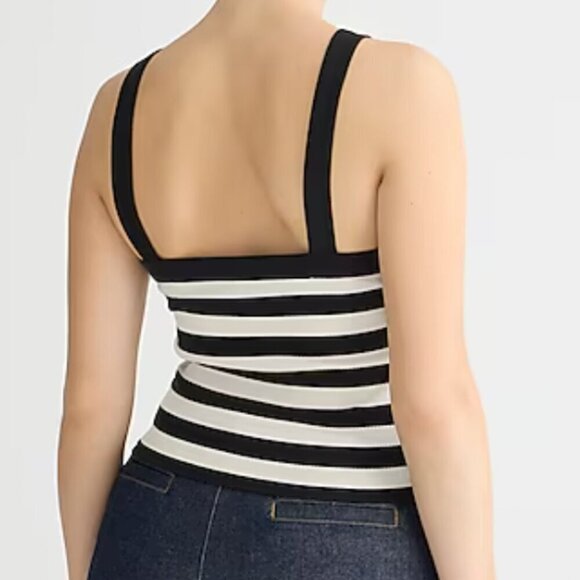 J.Crew Vintage Rib Wide-Strap Tank Top in Stripe - Size Large - Picture 8 of 10